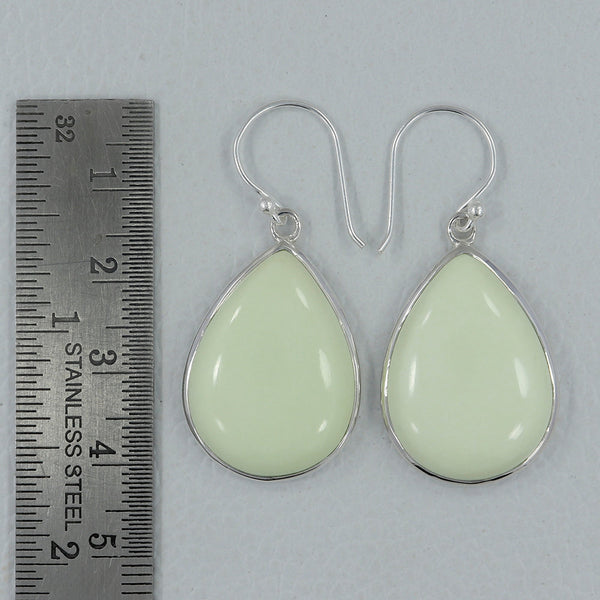 Lemon Chrysoprase Silver Earrings