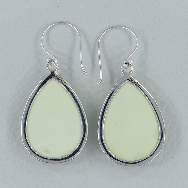 Lemon Chrysoprase Silver Earring