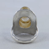 Golden Rutilated Quartz Silver Rings