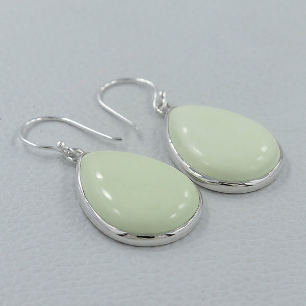 Lemon Chrysoprase Silver Earrings
