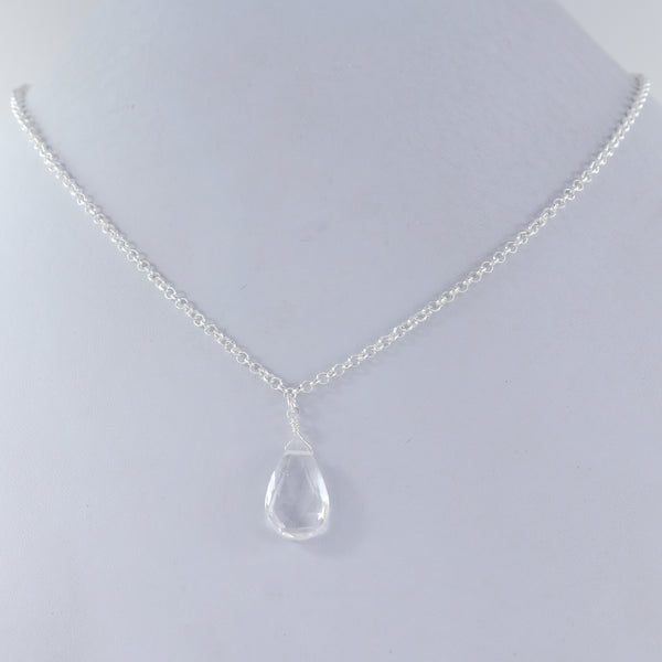 Crystal Gemstone Necklace, 925 Sterling Silver Handmade Necklace
