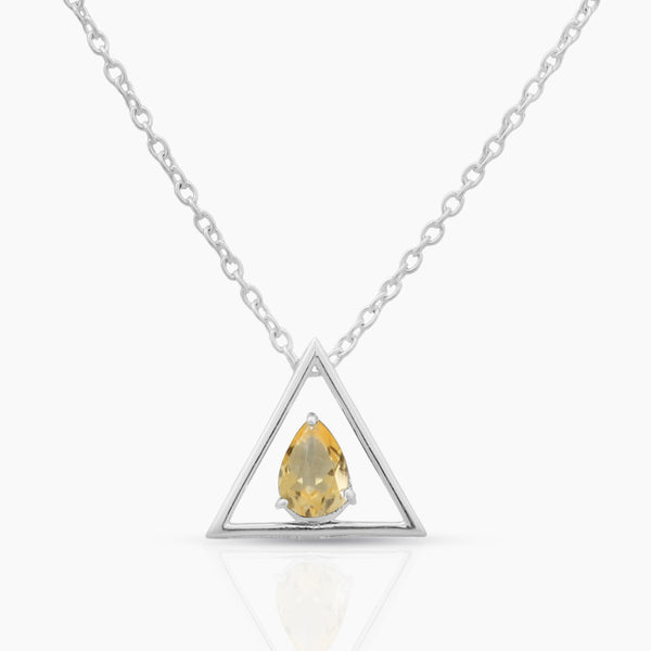 Citrine Silver Minimalist Necklaces