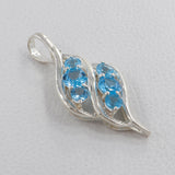 Blue Topaz Gemstone Silver Pendant
