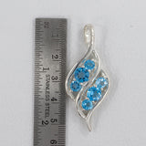 Blue Topaz Gemstone Silver Pendant