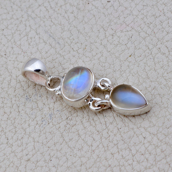 Rainbow Moonstone Silver Pendants