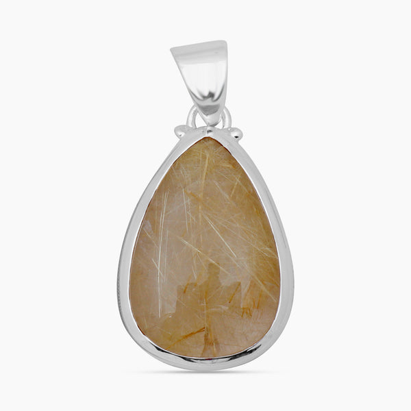 Rutilated Quartz Silver Pendants