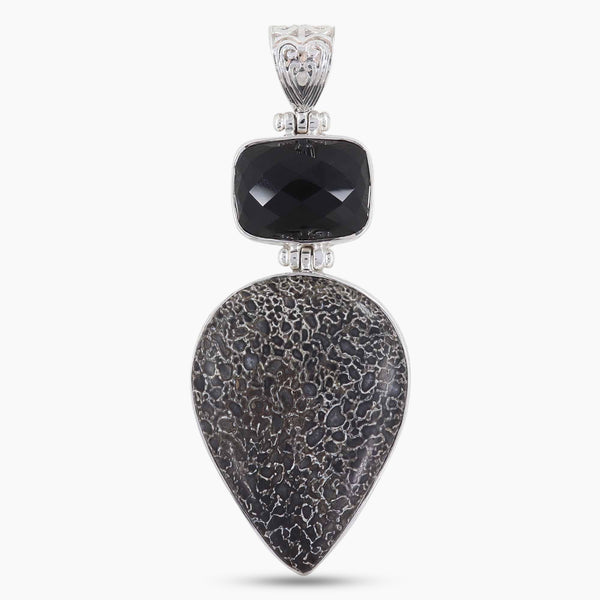 Natural Utah Agate Silver Pendant