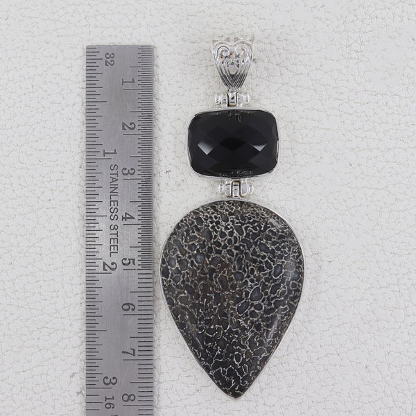 Natural Utah Agate Silver Pendant