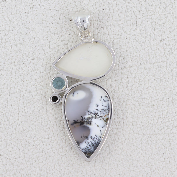 925 Sterling Silver Dendritic Opal Pendants