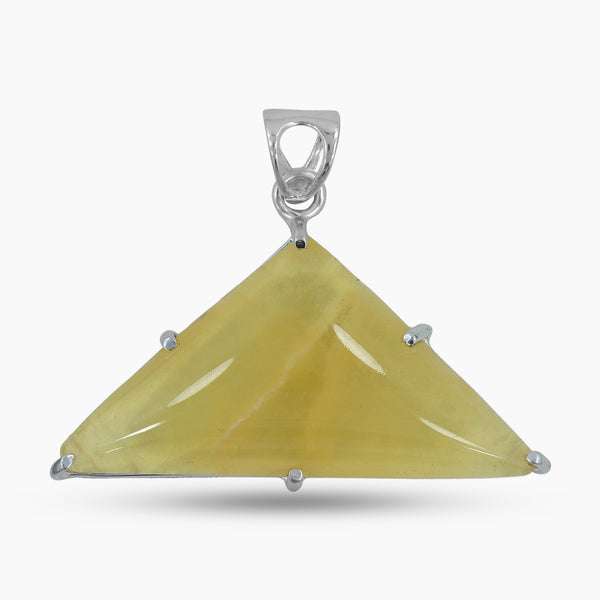 925 Sterling Silver Honey Calcite Pendant