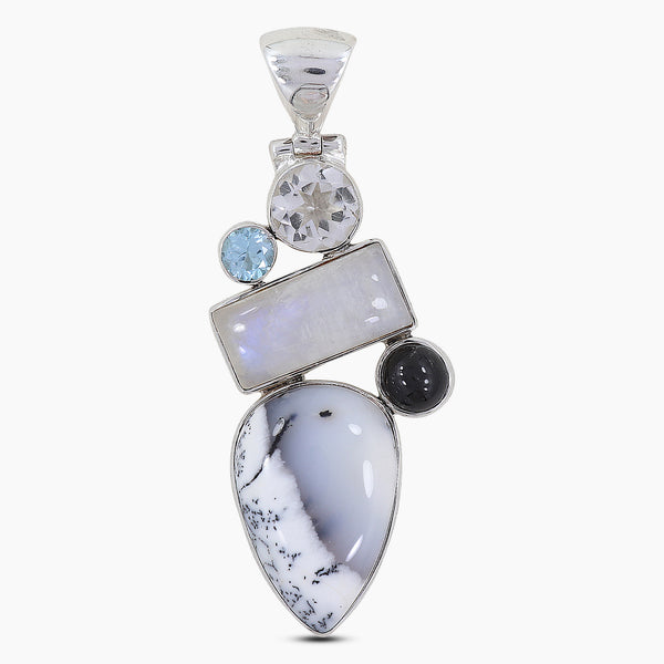 925 Sterling Silver Dendritic Opal Pendants