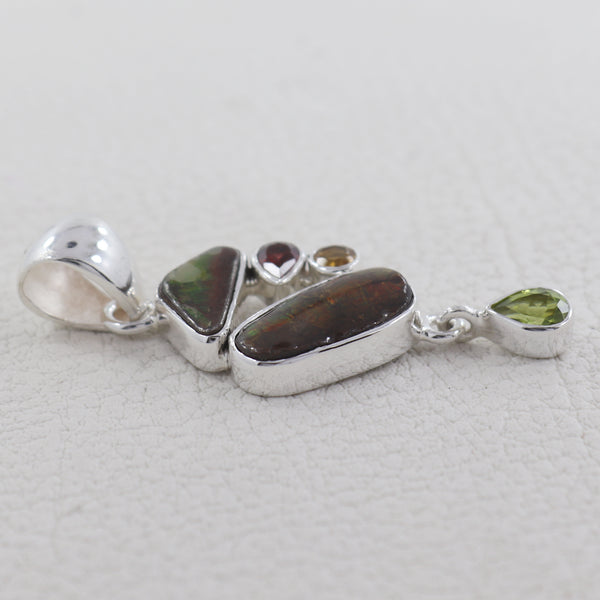 925 Sterling Silver Ammolite Pendant