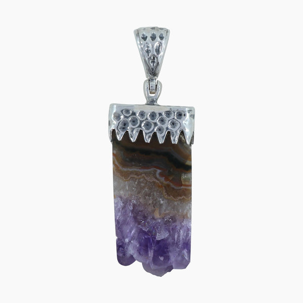925 Silver Amethyst Slice Pendants