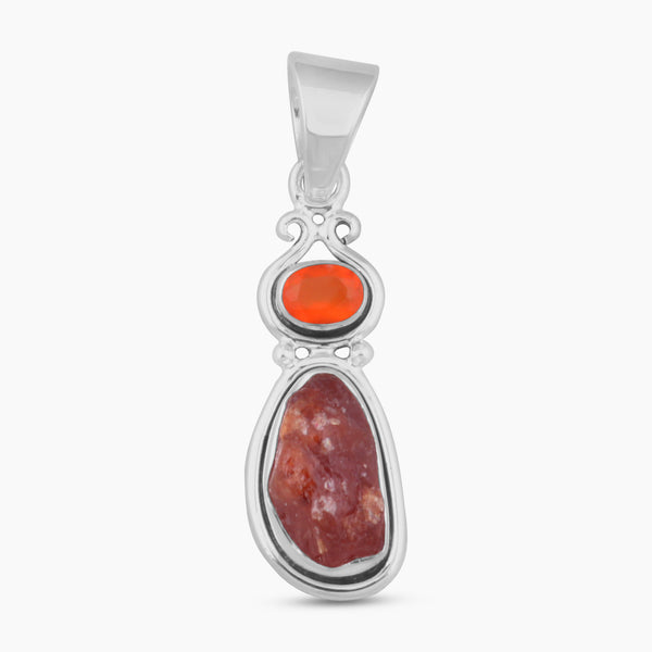 Fanta Garnet & Carnelian Silver Pendants