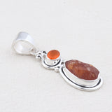 Fanta Garnet & Carnelian Silver Pendants