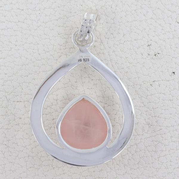 925 Sterling Silver Rose Quartz Pendants