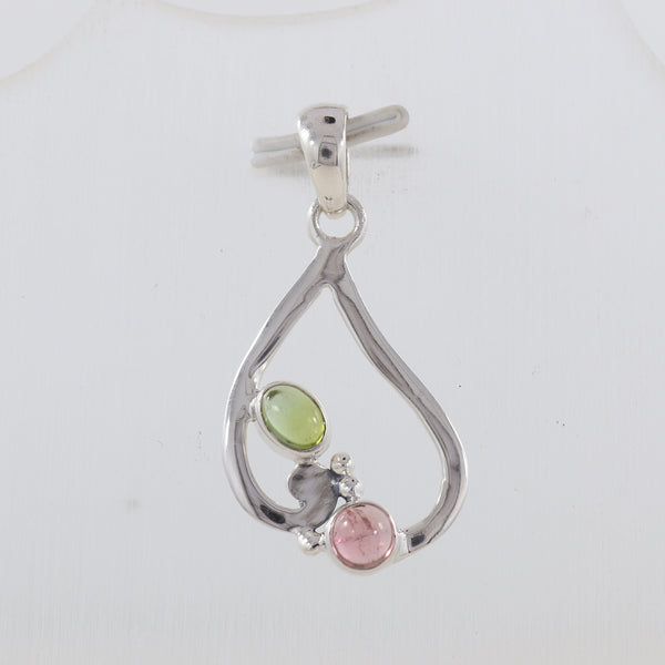 Multi Tourmaline Silver Pendants