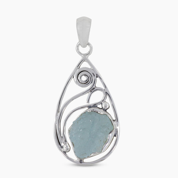 925 Sterling Silver Aquamarine Pendants