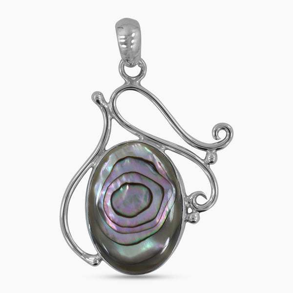 925 Sterling Silver Abalone Shell Pendant