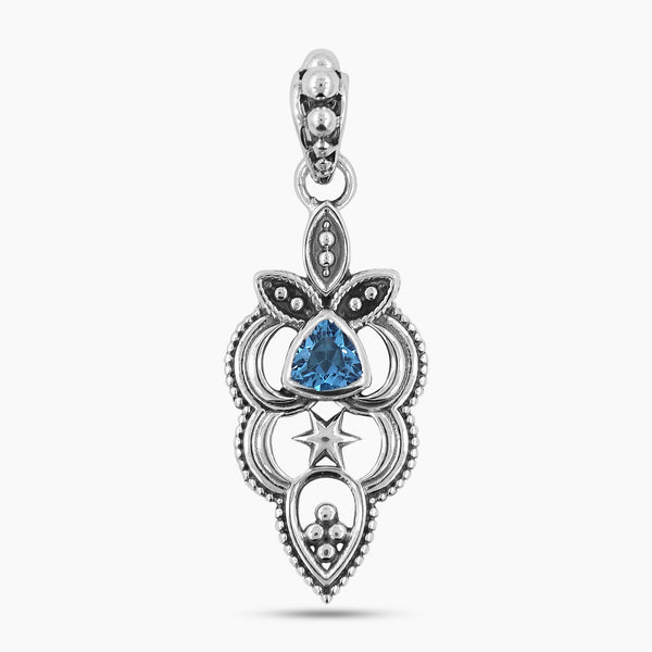 925 Sterling Silver Blue Topaz Designer Pendants