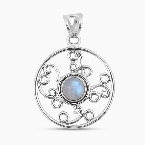 Rainbow Moonstone Silver Pendants