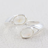 Rainbow Moonstone Silver Ring