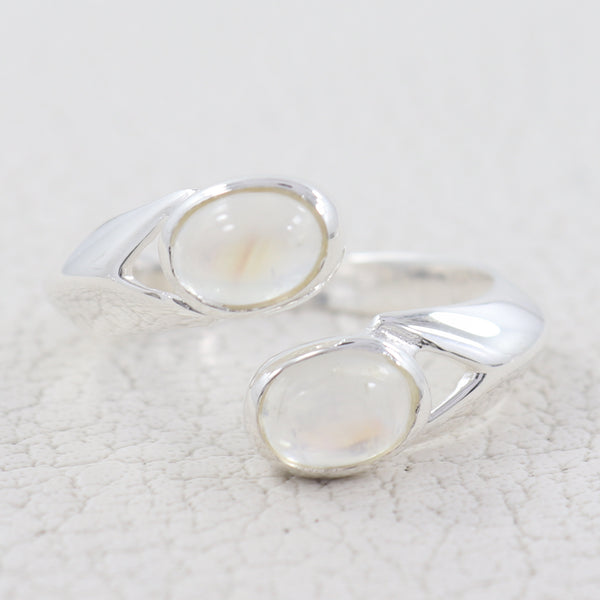 Rainbow Moonstone Silver Ring