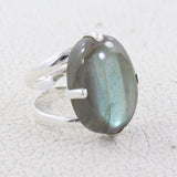 Labradorite Gemstone Sterling Silver Ring Jewelry
