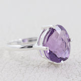 Natural Amethyst Silver Ring