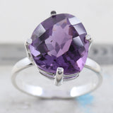 Natural Amethyst Silver Ring
