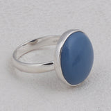 925 Sterling Silver Blue Opal Ring