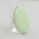Lemon Chrysoprase Silver Plain Ring