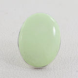 Lemon Chrysoprase Silver Plain Ring