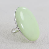 Lemon Chrysoprase Silver Plain Ring