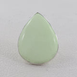 Lemon Chrysoprase Silver Plain Ring