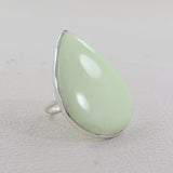 Lemon Chrysoprase Silver Plain Ring
