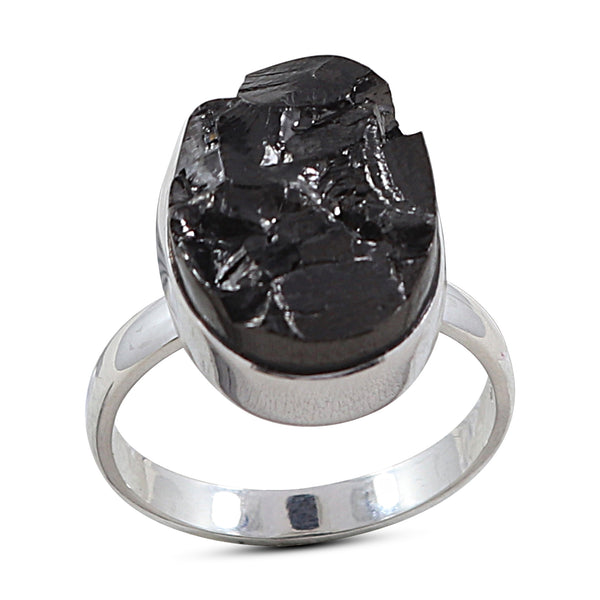 Natural Shungite Silver Ring