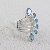 Blue Topaz Silver Ring