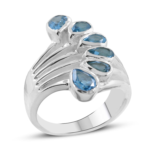 Blue Topaz Silver Ring