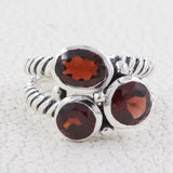 Multi Stone Silver Band Rings