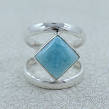 Larimar Silver Rings