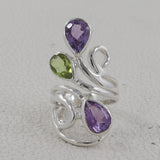 Natural Labradorite Silver Rings