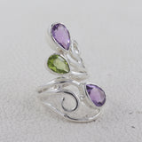 Natural Labradorite Silver Rings