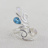 Natural Labradorite Silver Rings