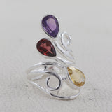 Natural Labradorite Silver Rings