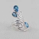 Natural Labradorite Silver Rings