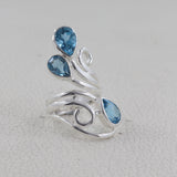 Natural Labradorite Silver Rings