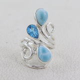 Natural Labradorite Silver Rings