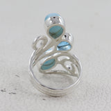 Natural Labradorite Silver Rings