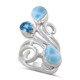 Natural Labradorite Silver Rings